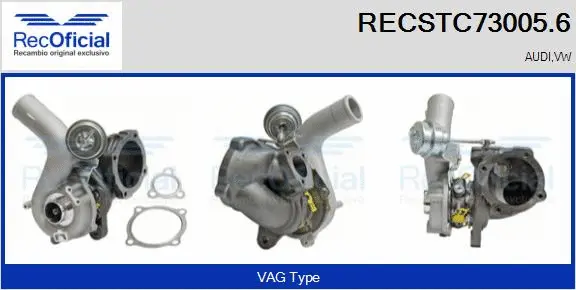 Turbocompresseur, suralimentation RECOFICIAL RECSTC73005.6