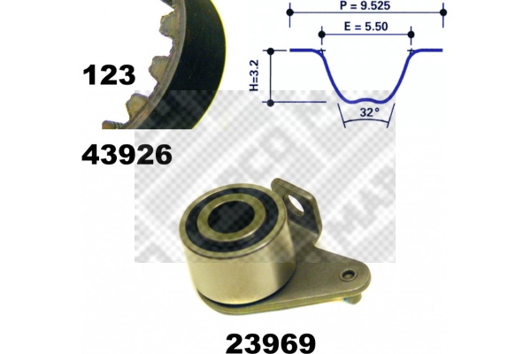 Kit de courroie crantée MAPCO 23926