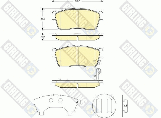 Kit de plaquettes de frein, frein à disque GIRLING 6132769