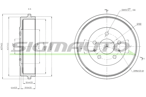 Tambour de frein SIGMAUTO DR5704