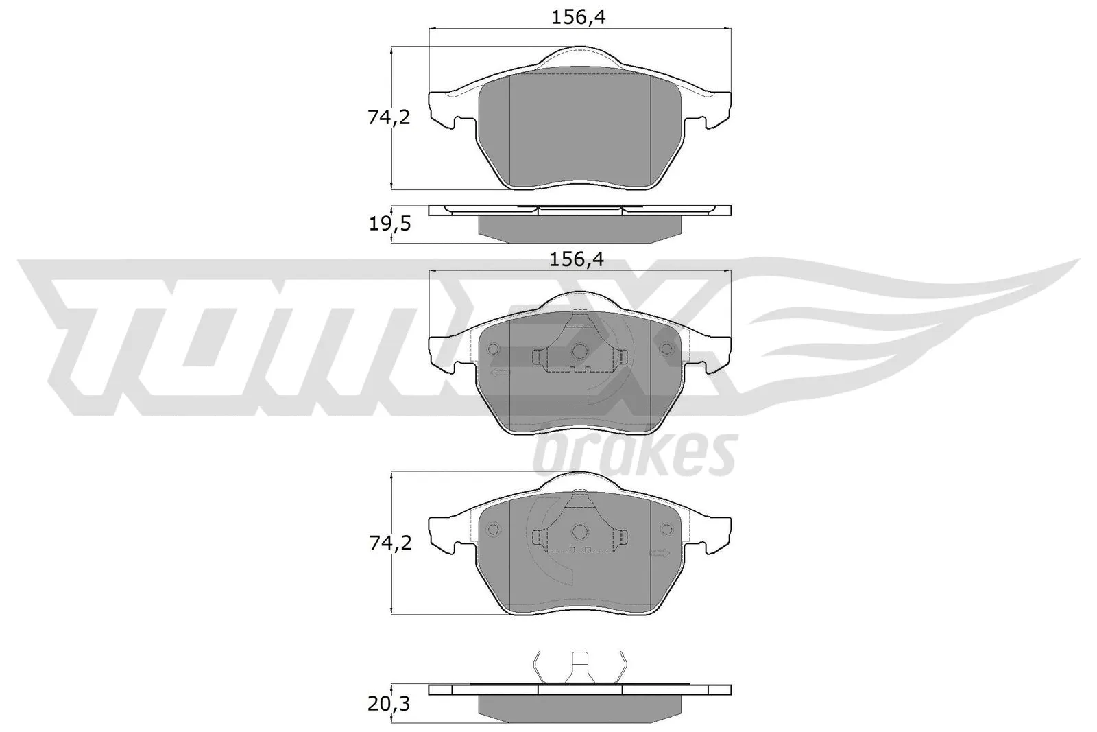 Kit de plaquettes de frein, frein à disque TOMEX Brakes TX 10-94