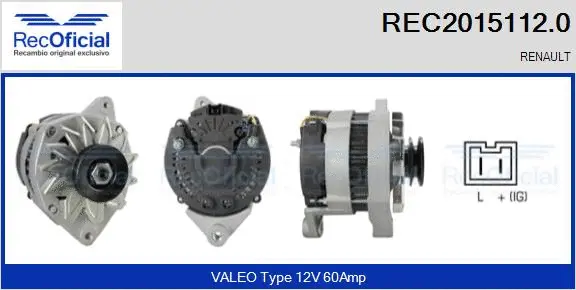 Alternateur RECOFICIAL REC2015112.0