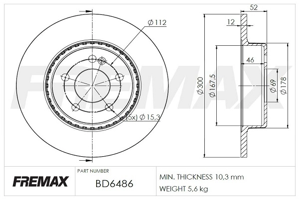 Disque de frein FREMAX BD-6486