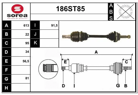 Arbre de transmission STARTCAR 186ST85