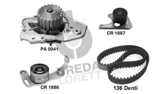 Pompe à eau + kit de courroie crantée BREDA LORETT KPA0123B