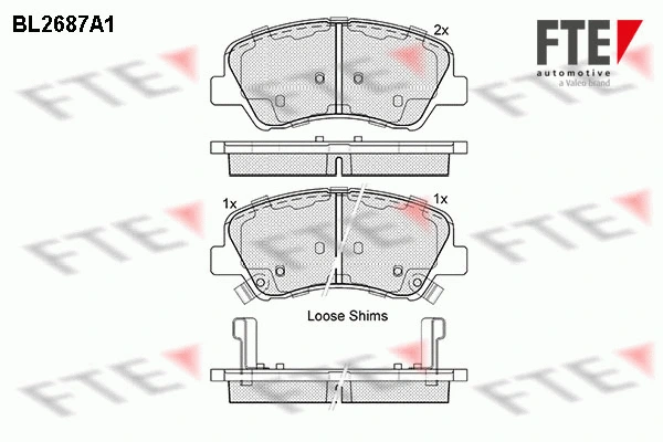 Kit de plaquettes de frein, frein à disque FTE 9010917