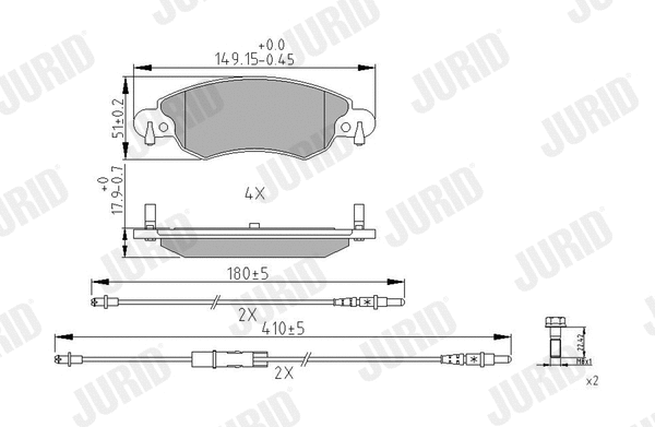 Kit de plaquettes de frein, frein à disque JURID 573026J