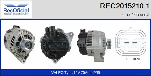 Alternateur RECOFICIAL REC2015210.1