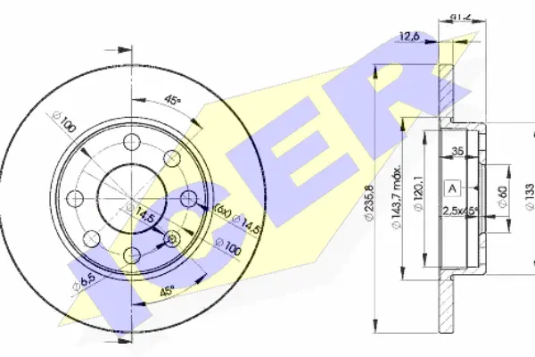 Disque de frein ICER 78BD1240-2