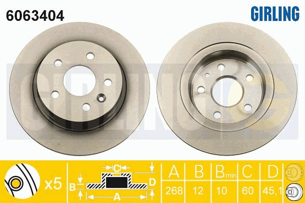 Disque de frein GIRLING 6063404