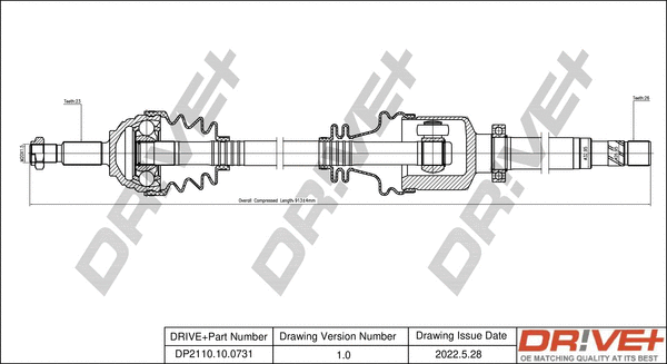 Arbre de transmission Dr!ve+ DP2110.10.0731