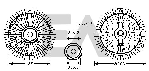 Roue du souffleur, refroidissement du moteur EACLIMA 35C50D11
