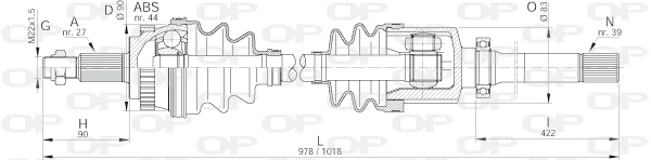 Arbre de transmission OPEN PARTS DRS6109.00