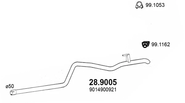 Tuyau d'échappement ASSO 28.9005