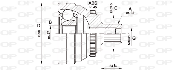 Jeu de joints, arbre de transmission OPEN PARTS CVJ5174.10