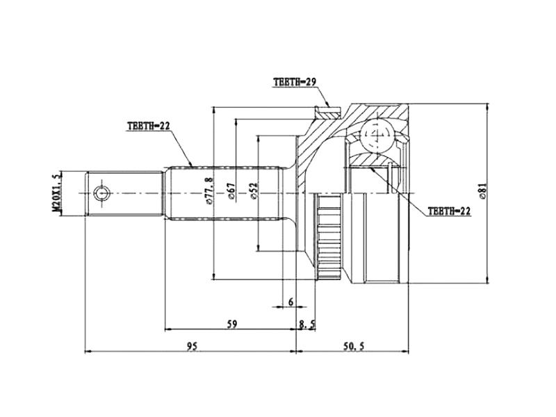 Jeu de joints, arbre de transmission A.Z. Meisterteile AZMT-43-030-1022