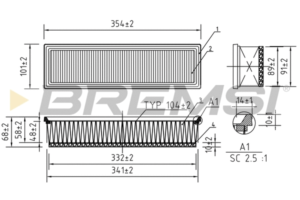 Filtre à air BREMSI FA1277