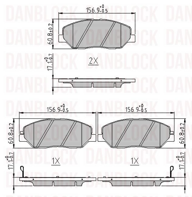 Kit de plaquettes de frein, frein à disque DANBLOCK DB 510746