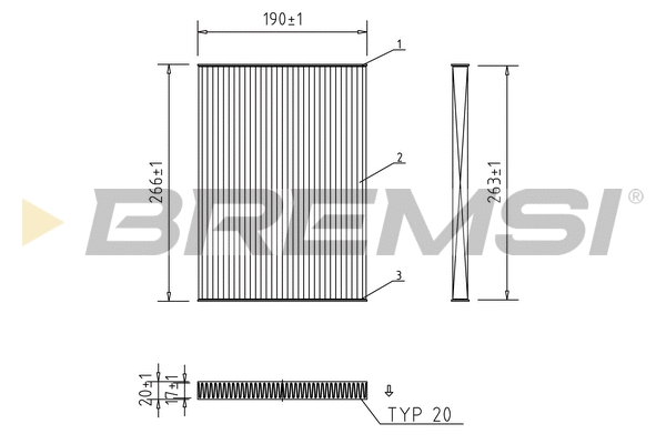 Filtre, air de l'habitacle BREMSI FC0076C