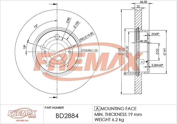 Disque de frein FREMAX BD-2884