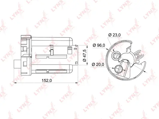 Filtre à carburant LYNXAUTO LF-973M