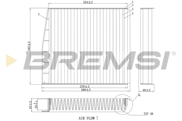 Filtre, air de l'habitacle BREMSI FC0976