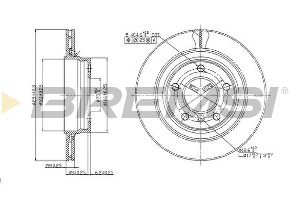 Disque de frein BREMSI CD7073V