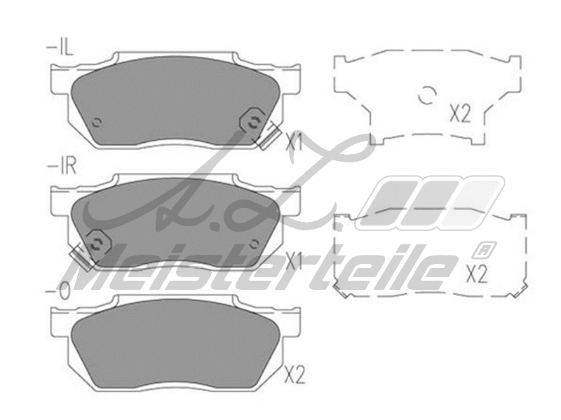 Kit de plaquettes de frein, frein à disque A.Z. Meisterteile AZMT-44-022-2282
