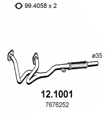 Tuyau d'échappement ASSO 12.1001