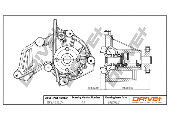 Pompe à eau, refroidissement du moteur Dr!ve+ DP2310.10.014