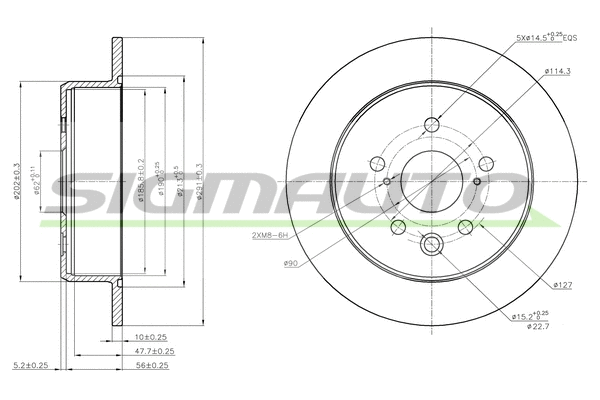Disque de frein SIGMAUTO DBB815S