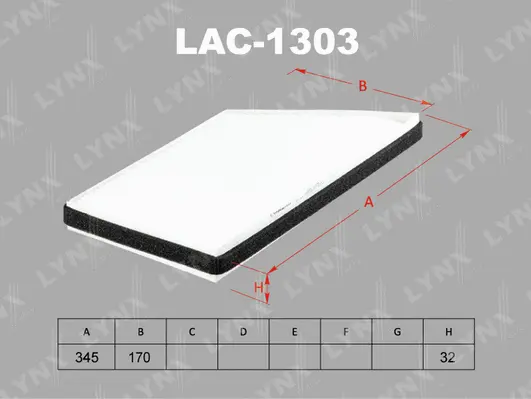 Filtre, air de l'habitacle LYNXAUTO LAC-1303