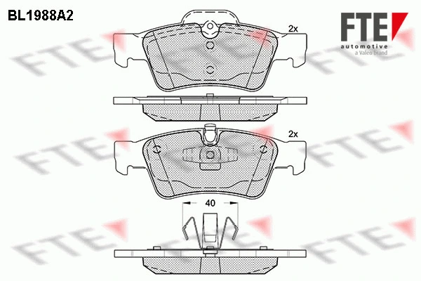 Kit de plaquettes de frein, frein à disque FTE 9010578