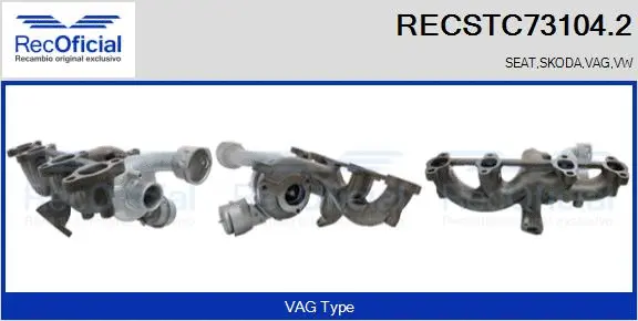 Turbocompresseur, suralimentation RECOFICIAL RECSTC73104.2