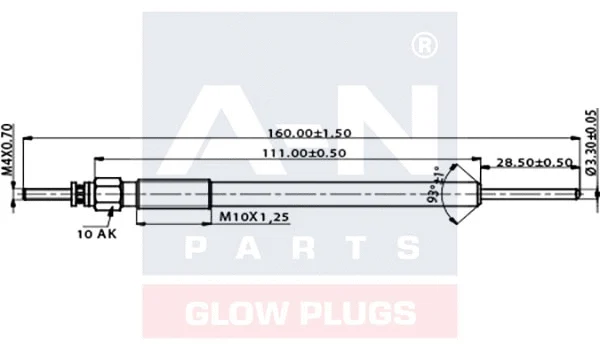 Bougie de préchauffage A-N PARTS A-N160538