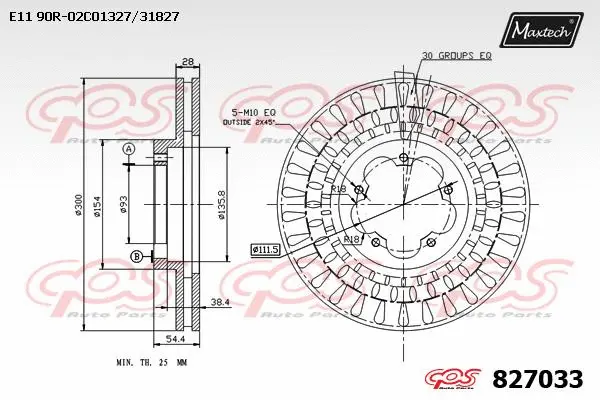 Disque de frein MAXTECH 827033