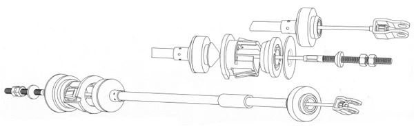 Tirette à câble, commande d'embrayage CEF PU01125