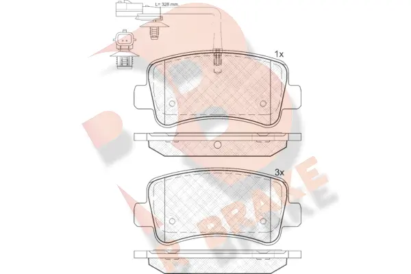 Kit de plaquettes de frein, frein à disque R BRAKE RB2001