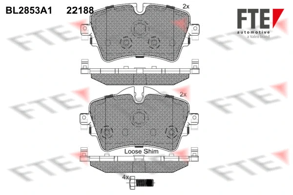 Kit de plaquettes de frein, frein à disque FTE 9011026
