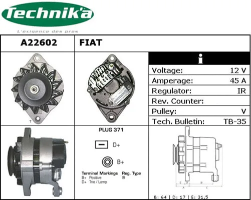 Alternateur Technika A22602