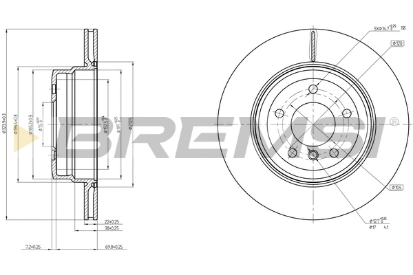 Disque de frein BREMSI CD7812V