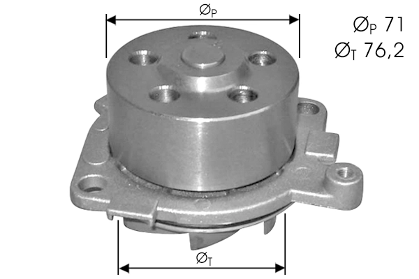 Pompe à eau, refroidissement du moteur TECDRIVE TPAE0077