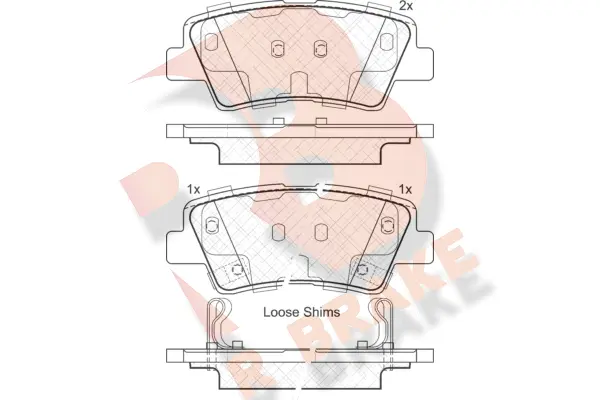 Kit de plaquettes de frein, frein à disque R BRAKE RB1976