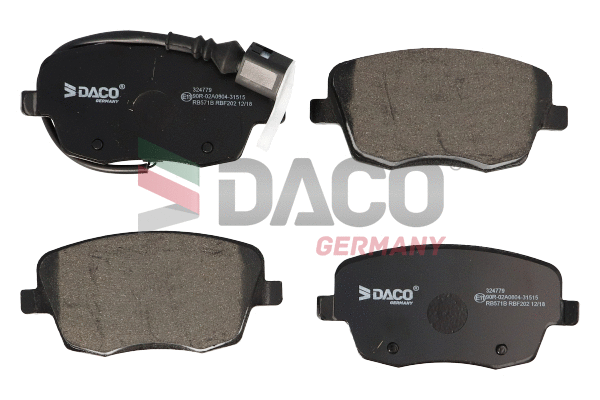 Kit de plaquettes de frein, frein à disque DACO Germany 324779