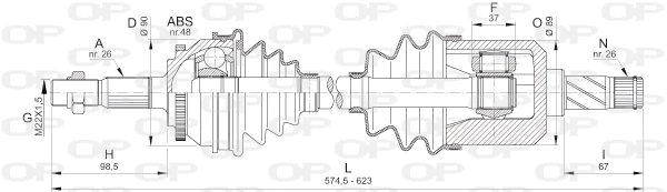 Arbre de transmission OPEN PARTS DRS6327.00
