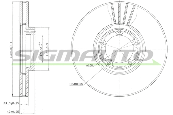 Disque de frein SIGMAUTO DBA849V