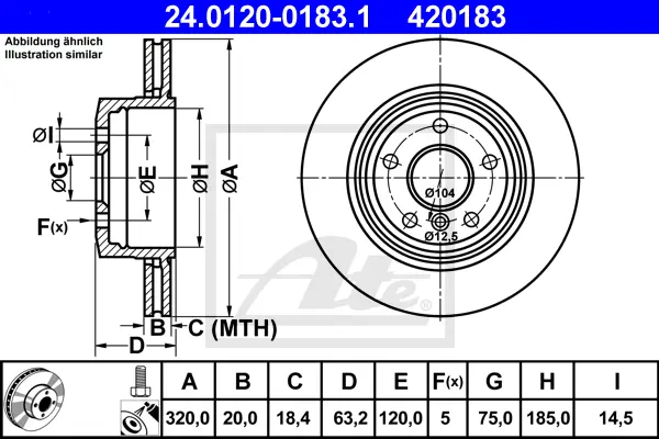 Disque de frein ATE-APAC 24.0120-0183.1