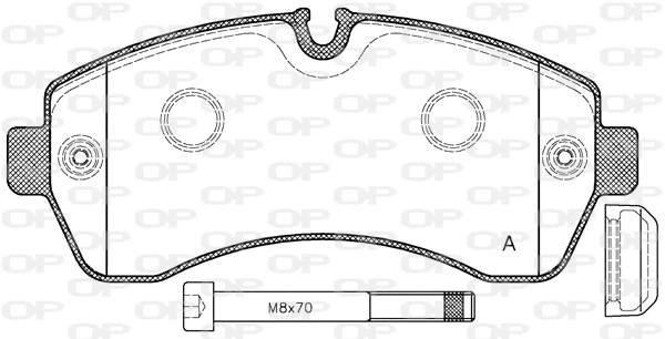 Kit de plaquettes de frein, frein à disque OPEN PARTS BPA1243.00
