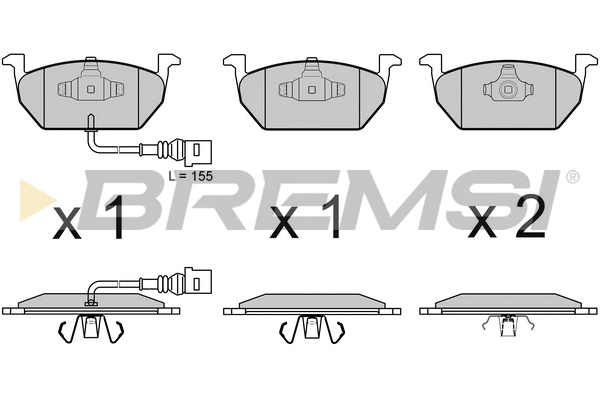 Kit de plaquettes de frein, frein à disque BREMSI BP3631