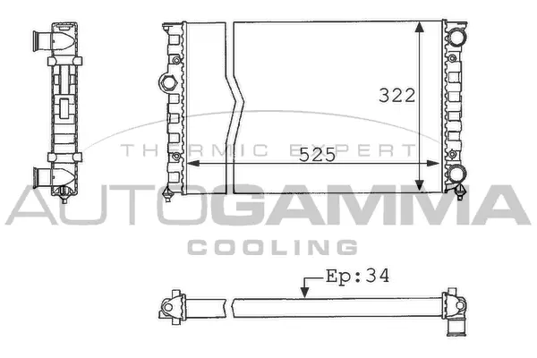 Radiateur, refroidissement du moteur AUTOGAMMA 101058
